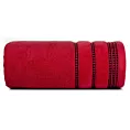 Ręcznik kąpielowy 50x90 cm bawełniany kolor czerwony z delikatną ozdobną bordiurą 500 g/m2 AMANDA