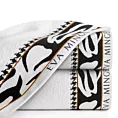 Ręcznik kąpielowy 50X90 cm bawełniany kolor biały z designerską bordiurą 485g/m2 EVA 6 Eva Minge