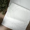 Bieżnik na stół biały 35x180 cm welwetowy BLINK 12 z dużym wzorem kwiatu lotosu