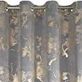 Zasłona stalowo, szampańska zdobiona nadrukiem błyszczących kwiatów 140x250 cm przelotka - CELIA