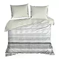 Pościel 220x200 cm z mikrowłókna kolor biały, grafitowy z motywem pasów VERANO3 design 91