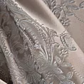 Roleta rzymska ciemnobeżowo srebrna z eleganckiej tkaniny w duży ornamentowy wzór