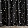 Zasłona welwetowa czarno, złota haftowana w duże karo 140x250 cm przelotka - MARGO - Pierre Cardin