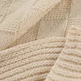 Koc 130x170 cm beżowy o widocznym splocie PLED
