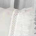 Firana biała z etaminy zdobiona aplikacją z koronki 140x250 cm przelotka KIARA