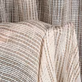Firana szyta na taśmie 5 cm kremowo beżowa siatka w stylu eko z efektem melanżu wykończona obciążnikiem