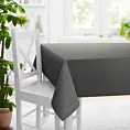 Obrus szyty grafitowy z gładkiej tkaniny z delikatnym połyskiem