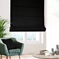 Roleta rzymska czarna z tkaniny w stylu ekologicznym
