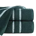 Ręcznik do rąk 30x50 cm bawełniany kolor ciemnozielony w kontrastujące pasy 500 g/m2 DINA