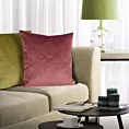 Poszewka na poduszkę 45x45 cm welwetowa kolor stalowy z wytłaczanym wzorem liści miłorzębu VELVET 58 Eurofirany Premium