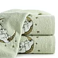 Ręcznik kąpielowy dziecięcy 50x90 cm bawełniany kolor miętowy z aplikacją misia 450 g/m2 BABY 74