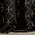 Zasłona czarna ze złotym wzorem geometrycznym 135x250 przelotka - ABELLA