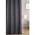 Zasłona szyta na taśmie 5 cm grafitowa z tkaniny o naturalnym splocie w stylu eko
