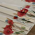 Obrus naturalno, czerwony 140x180 cm gobelinowy z nadrukiem maków