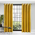 Zasłona welwetowa musztardowa 140x250 cm przelotka - ROSA - Design 91
