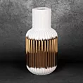 Wazon ceramiczny MONA z geometrycznym motywem biało-złoty