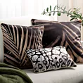 Poszewka na poduszkę 60x60 cm welwetowa, czarno brązowa z designerskim nadrukiem i wypustką na brzegach Eva Minge