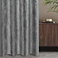 Zasłona szyta na flexach grafitowo srebrna z miękkiej, szenilowej tkaniny w prążki Italissima Eva Minge