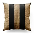 Poszewka szyta czarno złota z szenilowej tkaniny w pasy przetykane błyszczącą nicią
