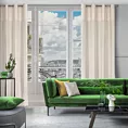 Zasłona kremowa z aplikacją z błyszczącego welwetu 140x250 cm przelotka - AGNES - Design 91