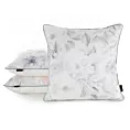 Poszewka na poduszkę 45x45 cm welwetowa, biało beżowa z nadrukiem pastelowych kwiatów VELVET 155 Eurofirany Premium