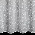 Firana biało, srebrna z etaminy zdobiona nadrukiem kwiatów 140x250 cm przelotka FELINA