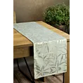 Bieżnik na stół popielato, złoty 35x140 cm welwetowy BLINK 15 z delikatnymi gałązkami