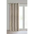 Zasłona beżowa o szenilowej strukturze 140x250 cm przelotka - NESKA