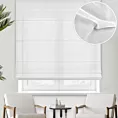 Roleta rzymska biała z efektem deszczyku, wykończona obciążnikiem