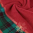 Ręcznik kąpielowy świąteczny 70x140 cm bawełniany kolor czerwony,zielony z żakardową bordiurą 480 g/m2 CHERRY