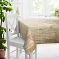 Obrus szyty SAFARI 1 kremowy z miękkiej welwetowej tkaniny z połyskiem i poziomym prążkiem