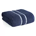 Ręcznik do rąk 30x50 cm bawełniany kolor granatowy w kontrastujące pasy 500 g/m2 DINA
