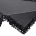 Bieżnik na stół czarny 85x85 cm TINA zdobiony puszystymi frędzlami EUROFIRANY PREMIUM