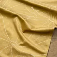 Bieżnik na stół miodowo, złocisty 35x180 cm welwetowy BLINK 15 z liśćmi lilii wodnej