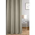 Zasłona szyta na taśmie 5 cm szarobeżowa z tkaniny o naturalnym splocie w stylu eko