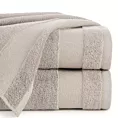 Ręcznik kąpielowy 50x90 cm bawełniany kolor beżowy z ozdobną bordiurą 500 g/m2 NESSY