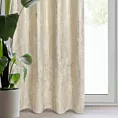 Zasłona welwetowa jasnobeżowo, złota zdobiona przecieranym wzorem 140x270 cm taśma - RENIA