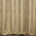Zasłona szyta na taśmie 5 cm złoto popielata z lekko usztywnianej tkaniny z przecieranym wzorem