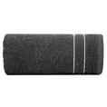 Ręcznik kąpielowy 50x90 cm bawełniany kolor grafitowy zdobiony paseczkami 500 g/m2 EMINA