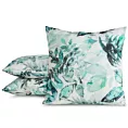 Poszewka na poduszkę 45x45 cm z tkaniny wodoodpornej biało, zielona idealna do ogrodu i na taras z motywem roślinnym GARDEN 2