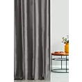 Zasłona szyta na taśmie 5 cm popielata z tkaniny welwetowej w pionowe prążki, wykończona obciążnikiem