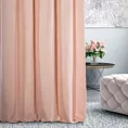 Zasłona szyta na flexach DORA - HIT pudrowa z miękkiej tkaniny o welurowej strukturze