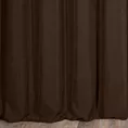 Zasłona szyta na taśmie 5 cm DORA - HIT ciemnobrązowa z miękkiej tkaniny o welurowej strukturze