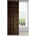 Zasłona czarno, ruda z wzorem pionowych fal, z welwetu 140x250 cm przelotka - POLA