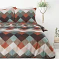 Pościel 220x200 cm kolor brązowy, miętowy z nadrukiem geometrycznym ALEXA Design 91