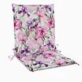 Poduszka na krzesło 45 x 90 x 3 cm  wodoodporna różowo, fioletowa  zdobione roślinnym wzorem GARDEN