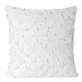 Poszewka na poduszkę 45x45 cm z tkaniny szyfonowej kolor biały zdobiona pomponami z błyszczącą nicią AURELIA Eva Minge