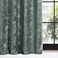 Zasłona welwetowa oliwkowa z trójwymiarowym wzorem liści 140x250 cm przelotka - LIVIA