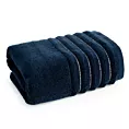 Ręcznik kąpielowy 50x90 cm kolor granatowy zdobiony prążkami z błyszczącej nici 500 g/m2 LUNARI