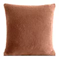 Poszewka na poduszkę 45x45 cm jasnobrązowa z miękkiej futrzanej tkaniny NINA